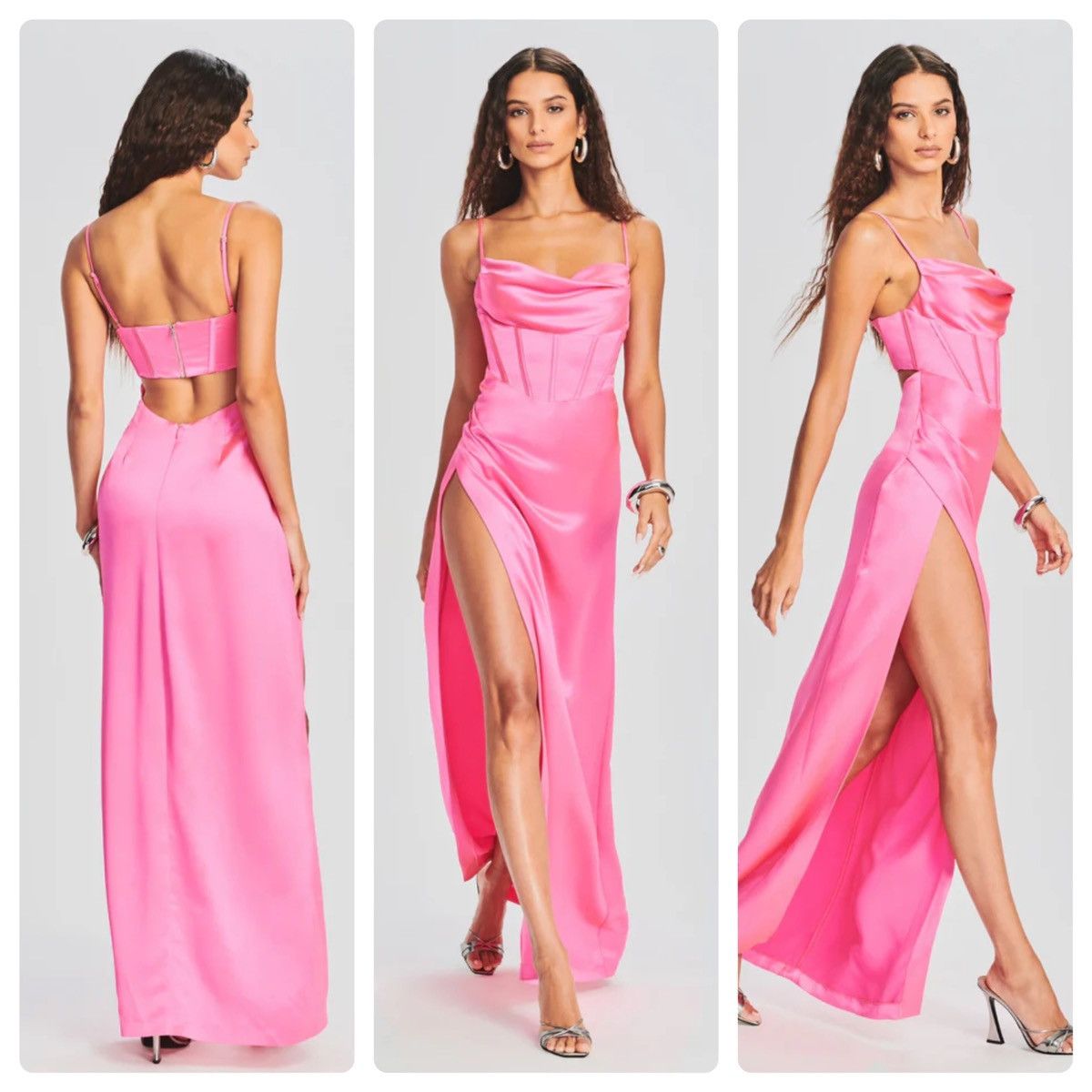 Retrofete RETROFETE ROSA CORSET maxi DRESS size M Hyper Pink CL Size XS / US 0-2 / IT 36-38 - 1 Thumbnail
