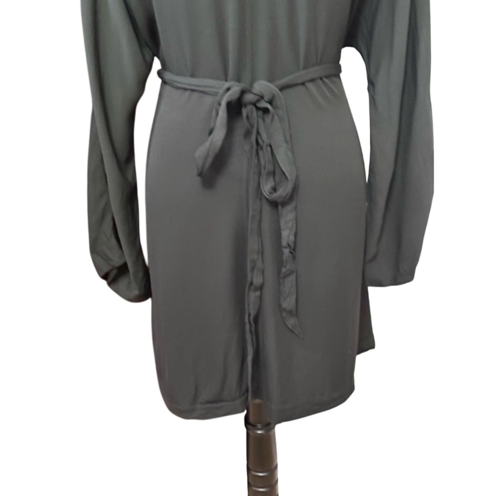 H&M H&M A-Line Dress V Neck Belt Ties Black Women's XS NWOT Size XS / US 0-2 / IT 36-38 - 3 Thumbnail
