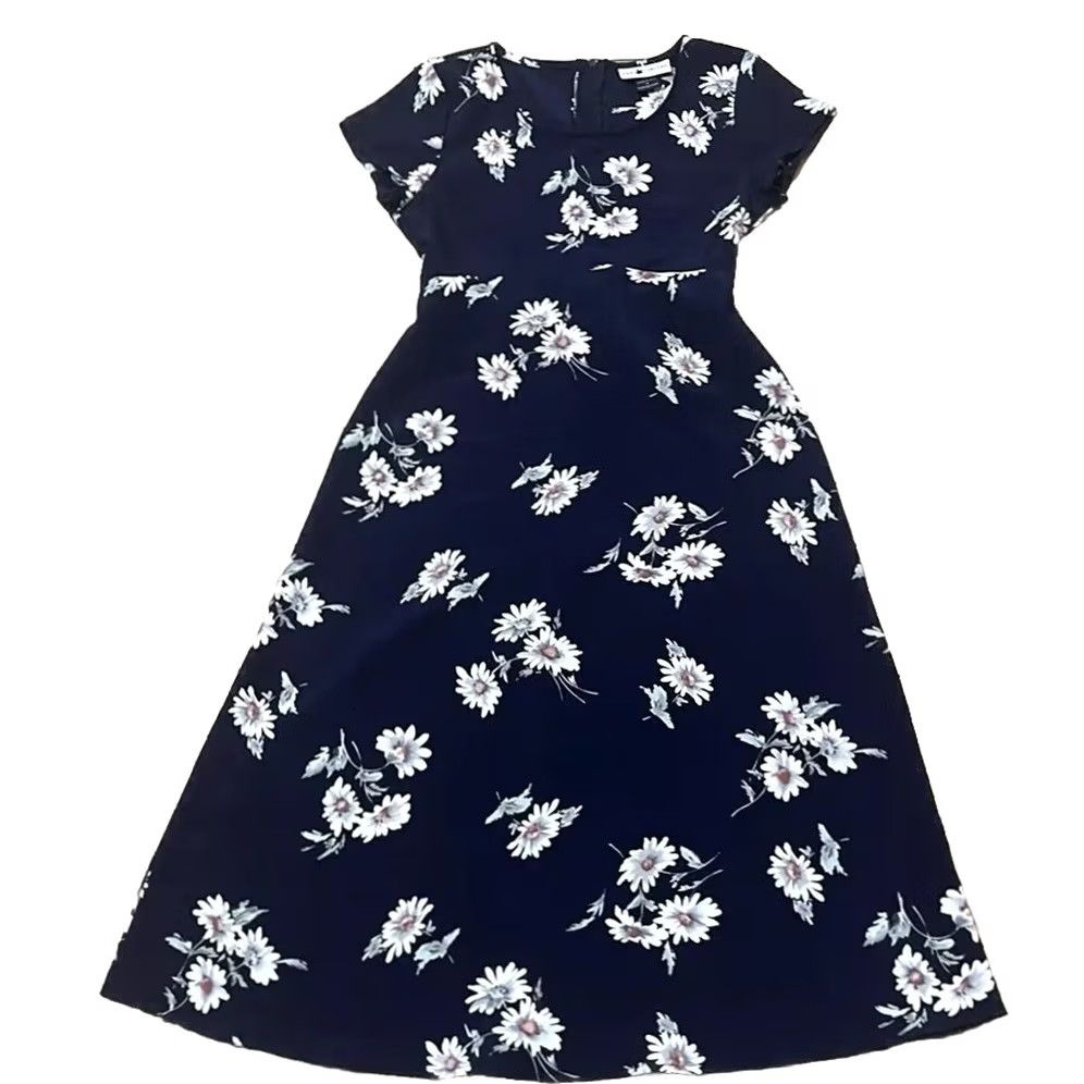 Vintage VINTAGE The Limited Midi Dress Women 8 Blue Floral Daisy Empire Waist Belle Fairy Whimsy Size M / US 6-8 / IT 42-44 - 2 Thumbnail