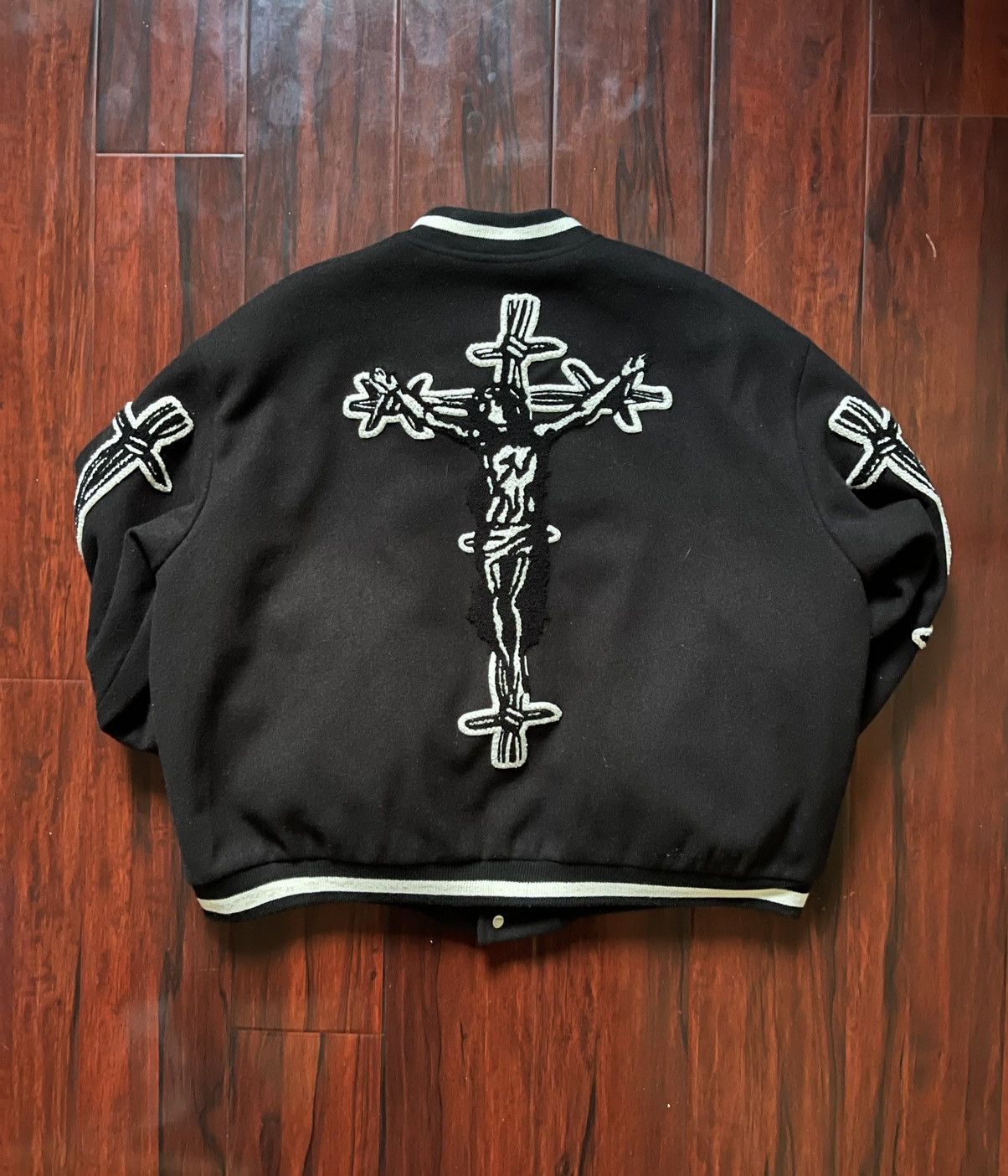 Seventh Heaven Seventh Heaven 2023 Barbed Wire Cross Varsity Jacket SZ XL Size US XL / EU 56 / 4 - 8 Thumbnail