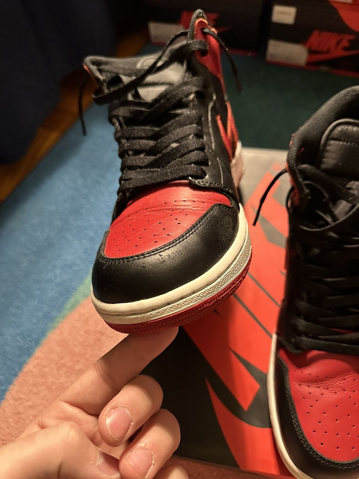 Jordan Brand Jordan 1 Retro Bred (2013) Size US 12 / EU 45 - 3 Thumbnail