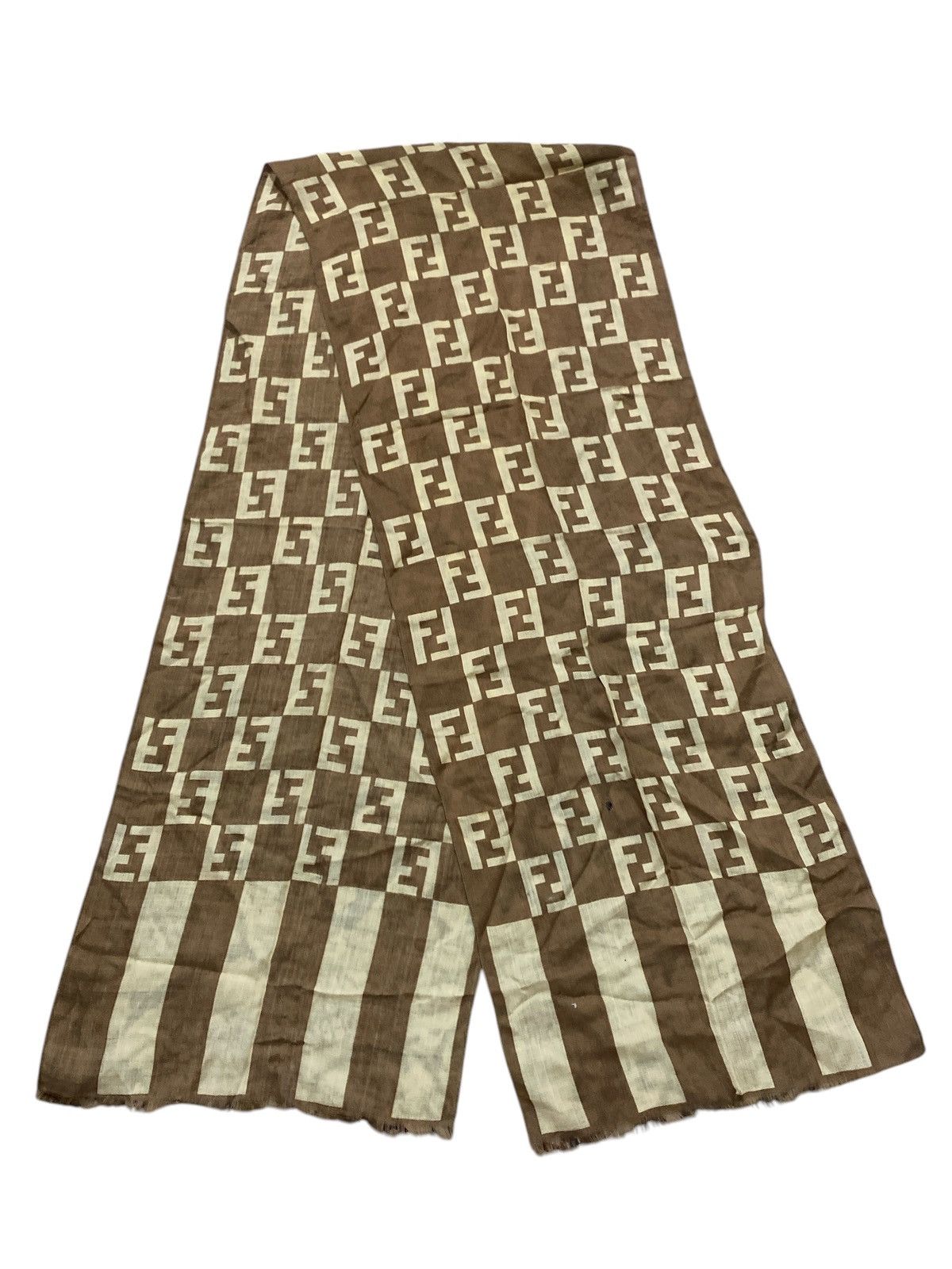 Fendi Monogram Wool Silk Scarf