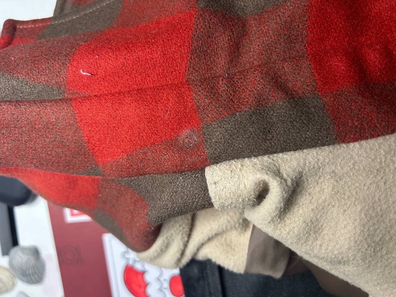 A.P.C. A.P.C. Buffalo Check Bomber Jacket Red/Brown Wool Vintage Size S / US 4 / IT 40 - 16 Thumbnail