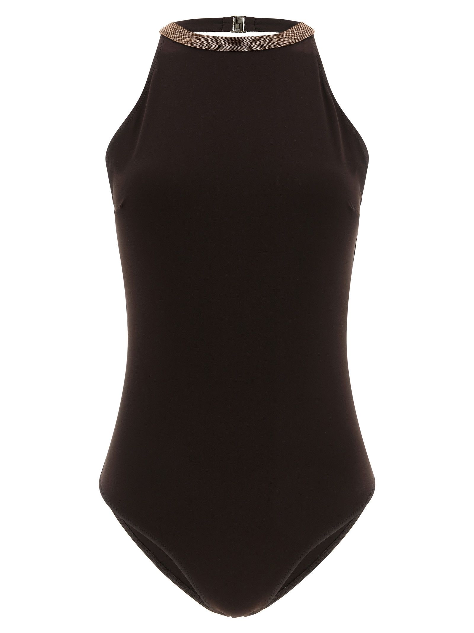 Brunello Cucinelli 'Precious Collar' one-piece swimsuit Size M / US 6-8 / IT 42-44 - 1 Thumbnail