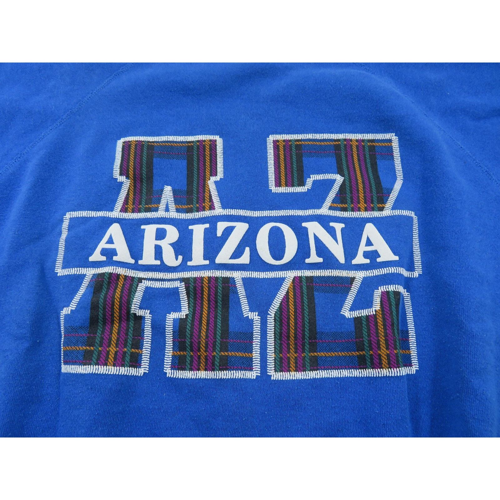 Hanes Arizona Plaid Graphic Sweatshirt Blue Made in USA XL 1990s Size US XL / EU 56 / 4 - 3 Thumbnail
