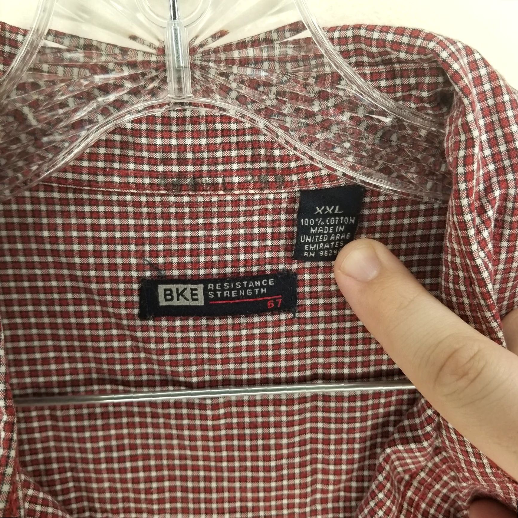 Vintage Buckle BKE Mens Red Long Sleeve Button Up 2XL 67 Resistance Strength Size US XXL / EU 58 / 5 - 3 Thumbnail