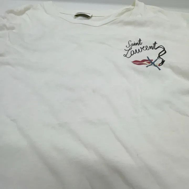 Saint Laurent Paris Yves Saint Laurent Logo Printed Short Sleeve T-Shirt-2507 Size US XS / EU 42 / 0 - 4 Thumbnail