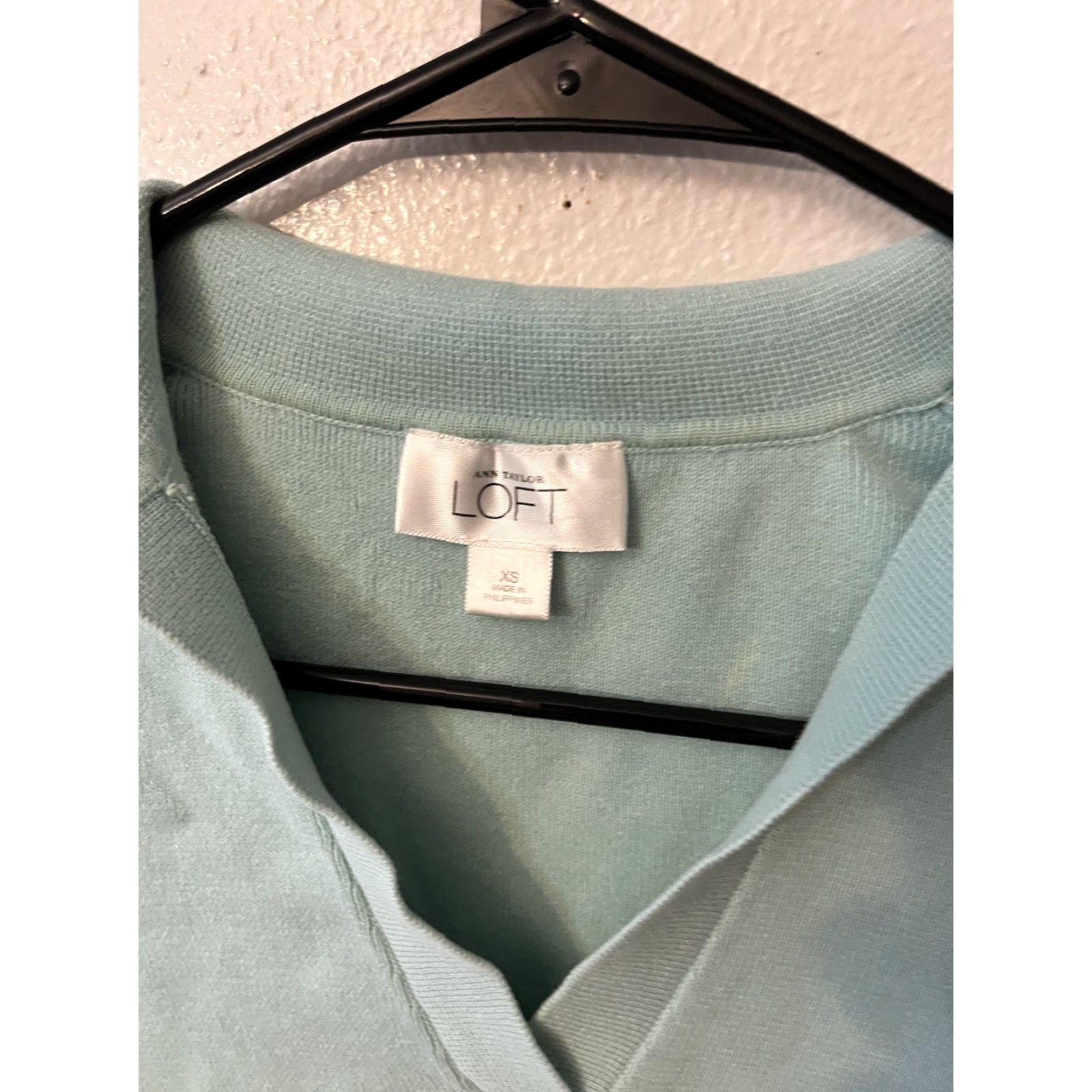 Loft VINTAGE LOFT POLO Sweater XS Blue Oversized w/V-neck Größe XS Pullover Knit Ladies Size XS / US 0-2 / IT 36-38 - 2 Thumbnail
