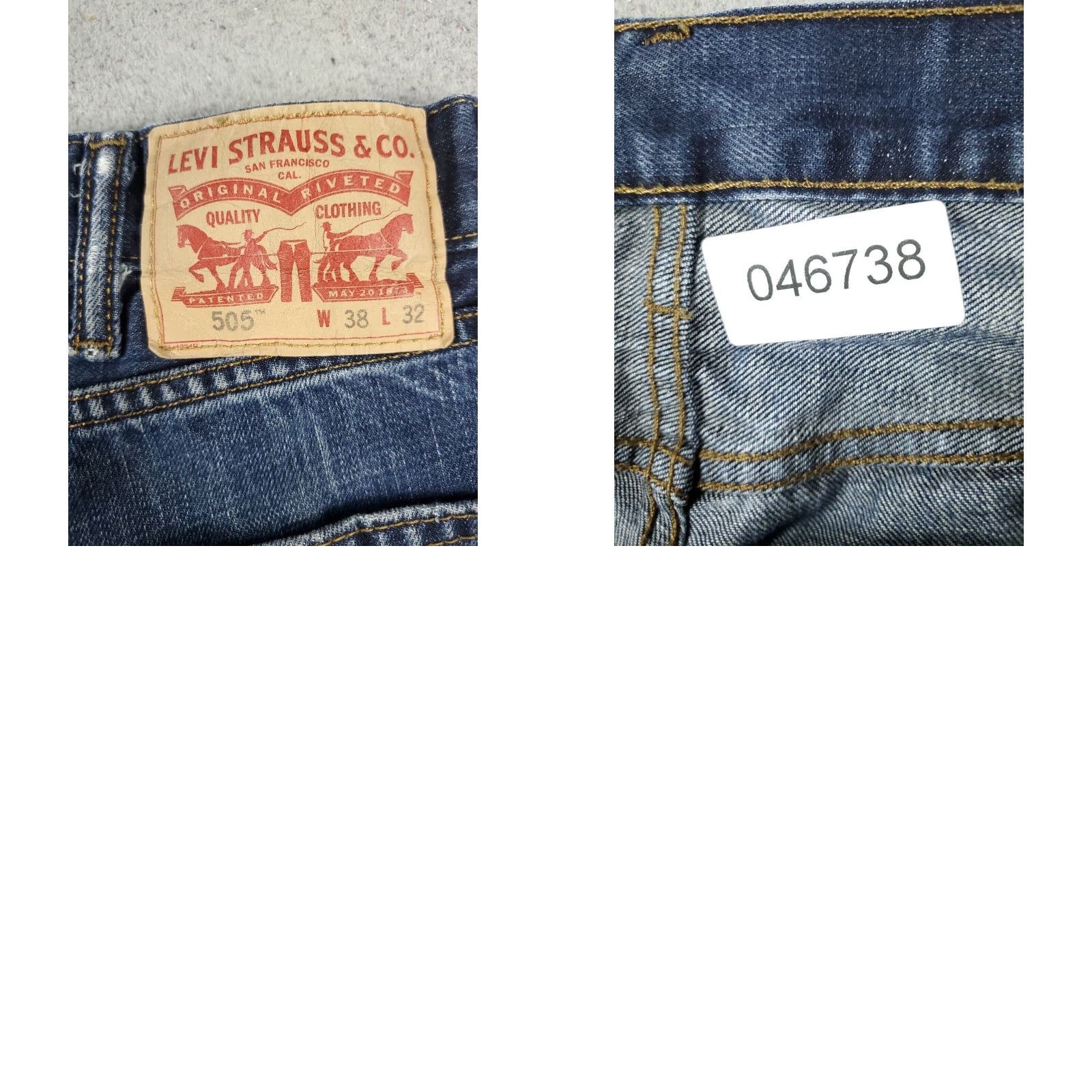 Levi's Levis 505 Mens 38x32 Extra Large XL Blue Casual Straight Leg Denim Jeans Pants Size US 38 / EU 54 - 8 Thumbnail