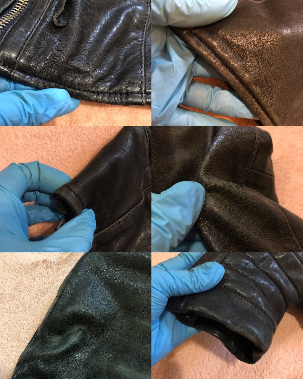 Allsaints ALLSAINT Vintage Bomber LEATHER Jacket Zip Front Size M / US 6-8 / IT 42-44 - 23 Thumbnail