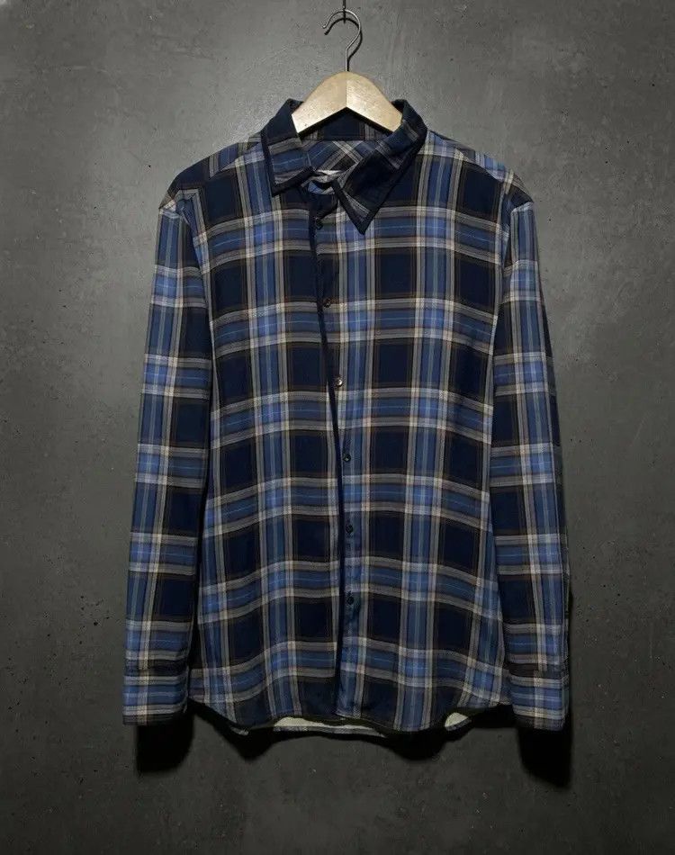 Solid Homme Solid Homme x wooyoungmi asymmetrical blue check shirt Size US M / EU 48-50 / 2 - 2 Thumbnail