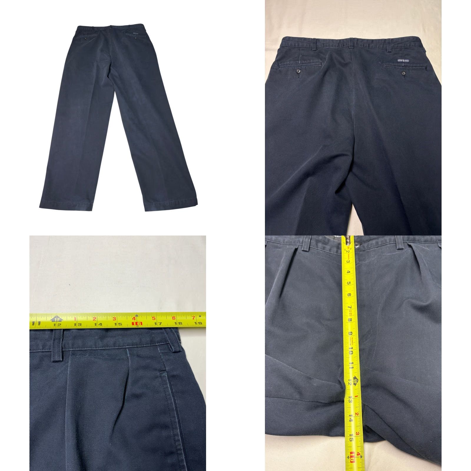 Polo Ralph Lauren VINTAGE Polo Ralph Lauren Mens Classic Fit Pleated Chinos Dark Gray 35x30 Cotton Size US S / EU 44-46 / 1 - 8 Thumbnail