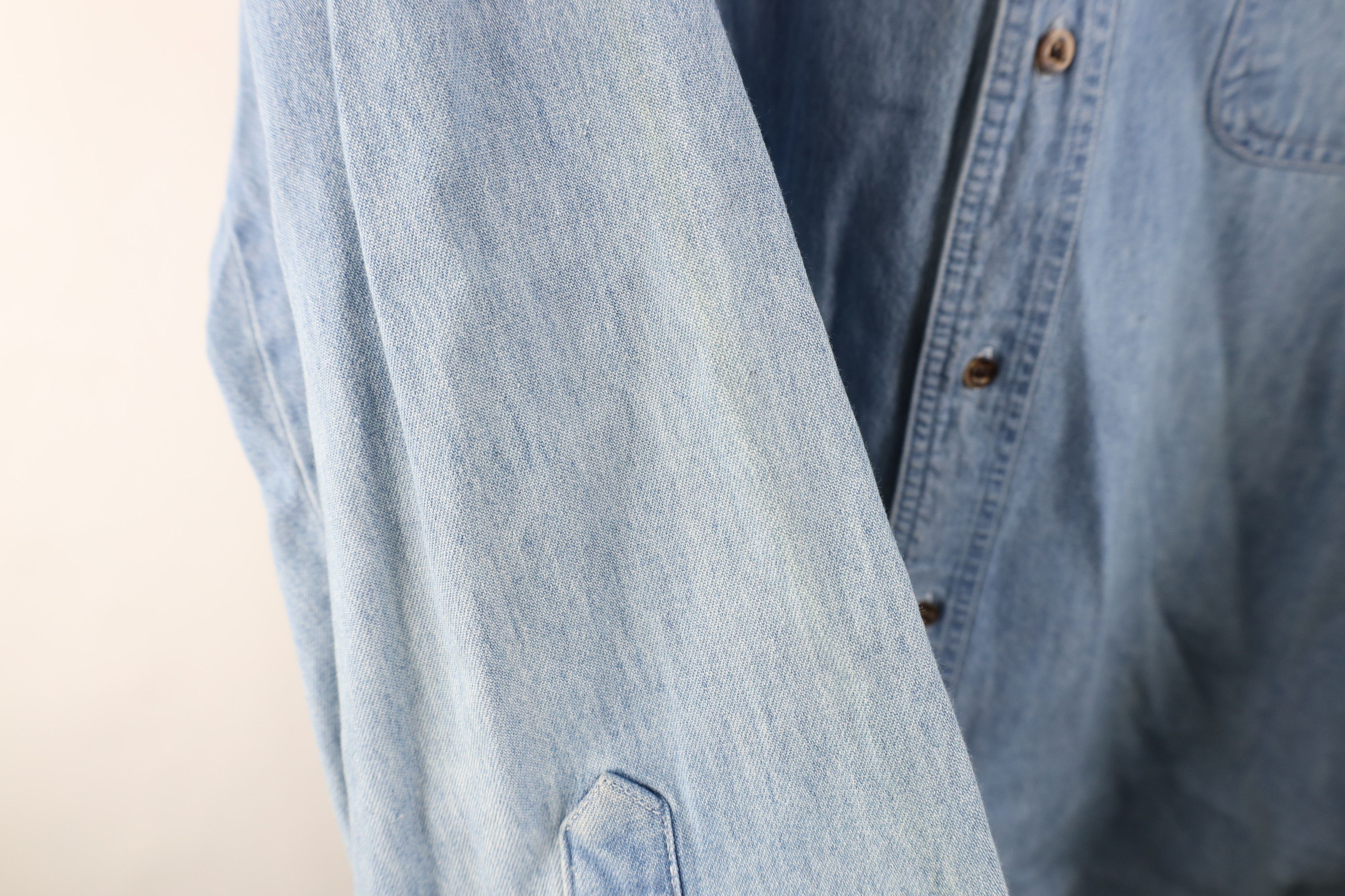 Vintage Vintage 90s Streetwear Collared Denim Jean Button Down Shirt Size US XL / EU 56 / 4 - 10 Thumbnail