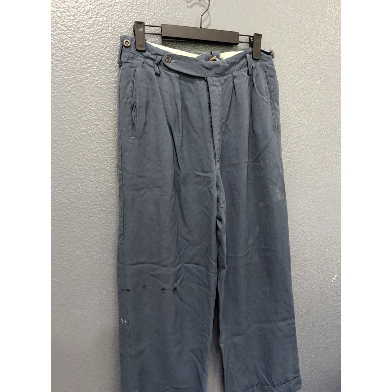 Vintage VINTAGE Men’s Blue Gabardine Chino Pants Size 30 USA Made Chino Pants Mens 30 Blue USA 40’s Size US 30 / EU 46 - 2 Thumbnail