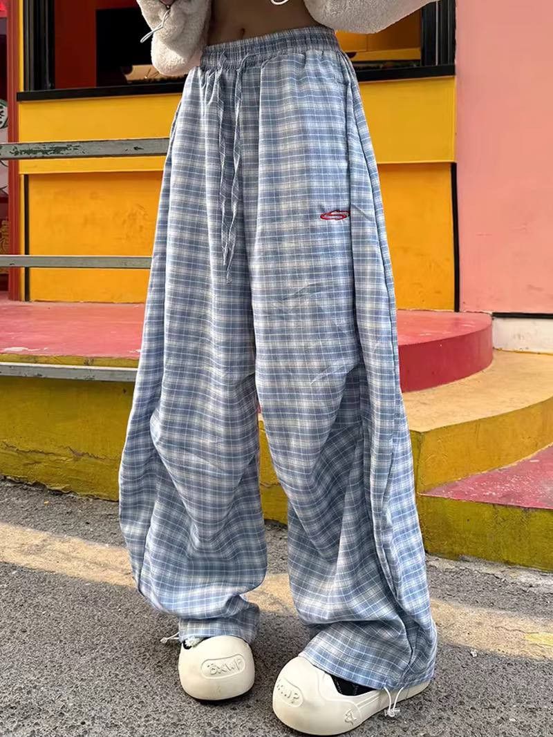 Japanese Brand × Vintage plaid summer sweatpants Size 26" / US 2 / IT 38 - 2 Thumbnail