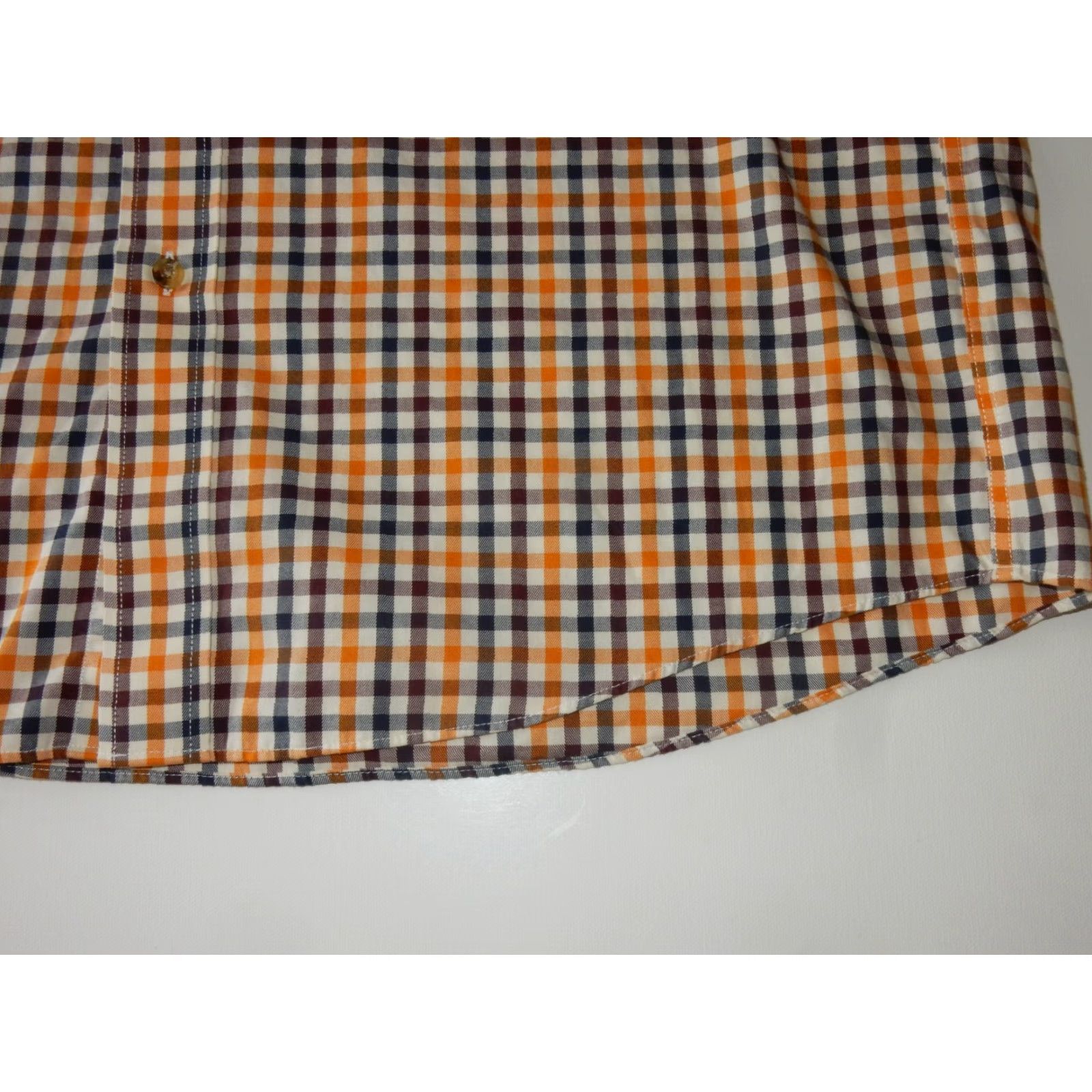 Vintage VINTAGE L.L. Bean Men's Plaid Cotton Button-Up Shirt Size Large Long Sleeve Orange-Brown-Blue Mens Size US L / EU 52-54 / 3 - 2 Thumbnail