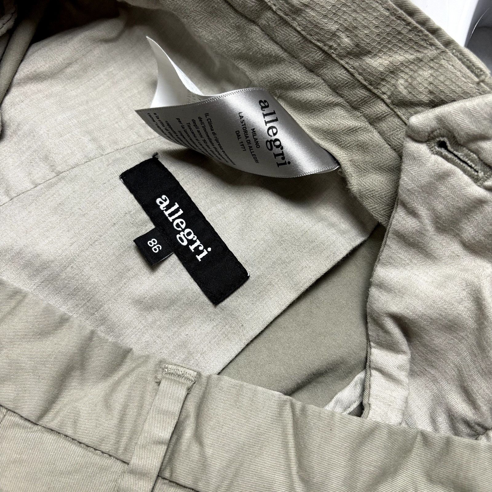 Allegri Allegri Milano 86 Men's 35x33.5 Khaki Chino Trouser Pants Size US 35 - 5 Thumbnail