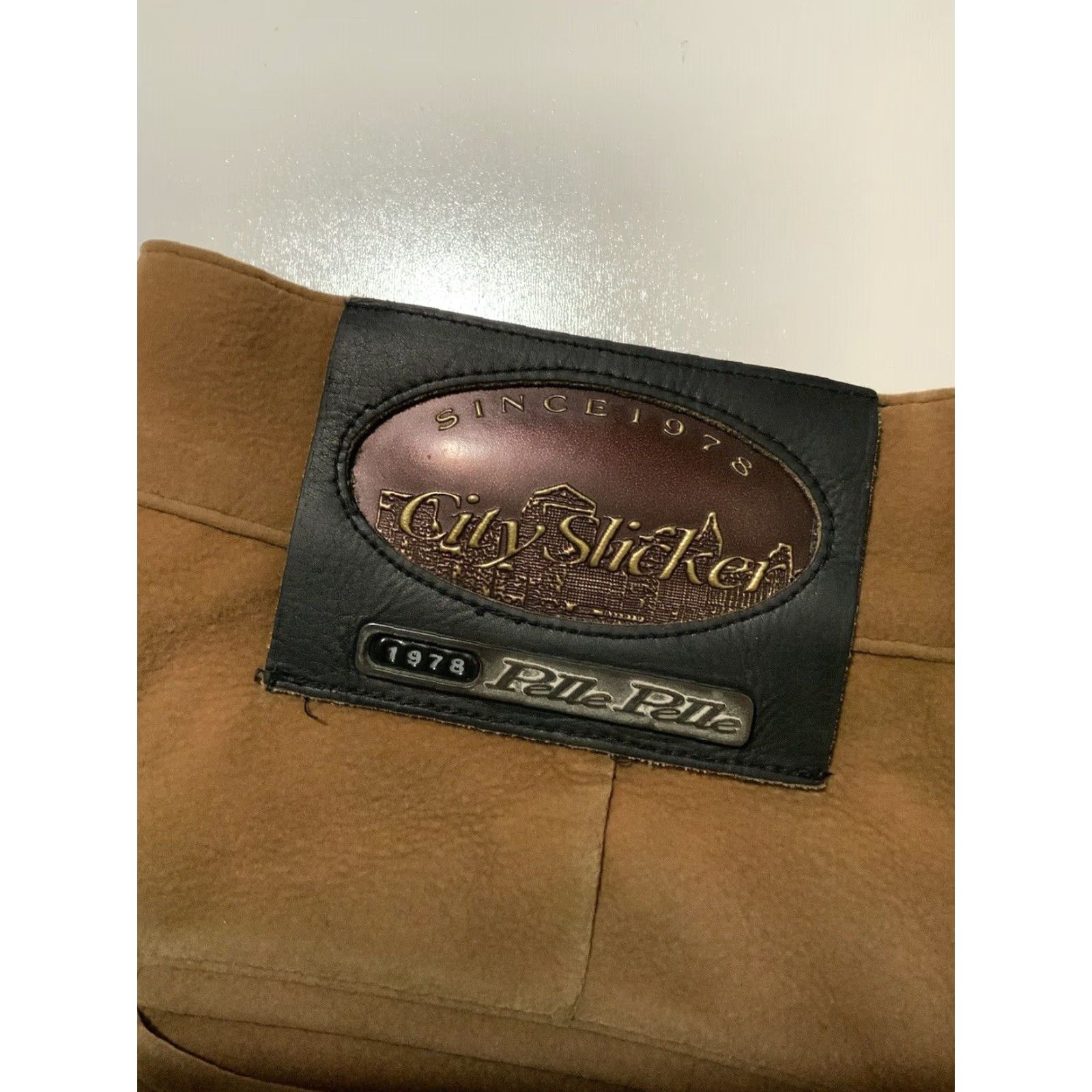 Pelle Pelle VINTAGE Pelle Pelle City Slicker Faux Suede Leather Pants Sz. 36 Men Pants 90s Y2K 2000s Brown Baggy Loose - Inseam 29 Size US 36 / EU 52 - 2 Thumbnail