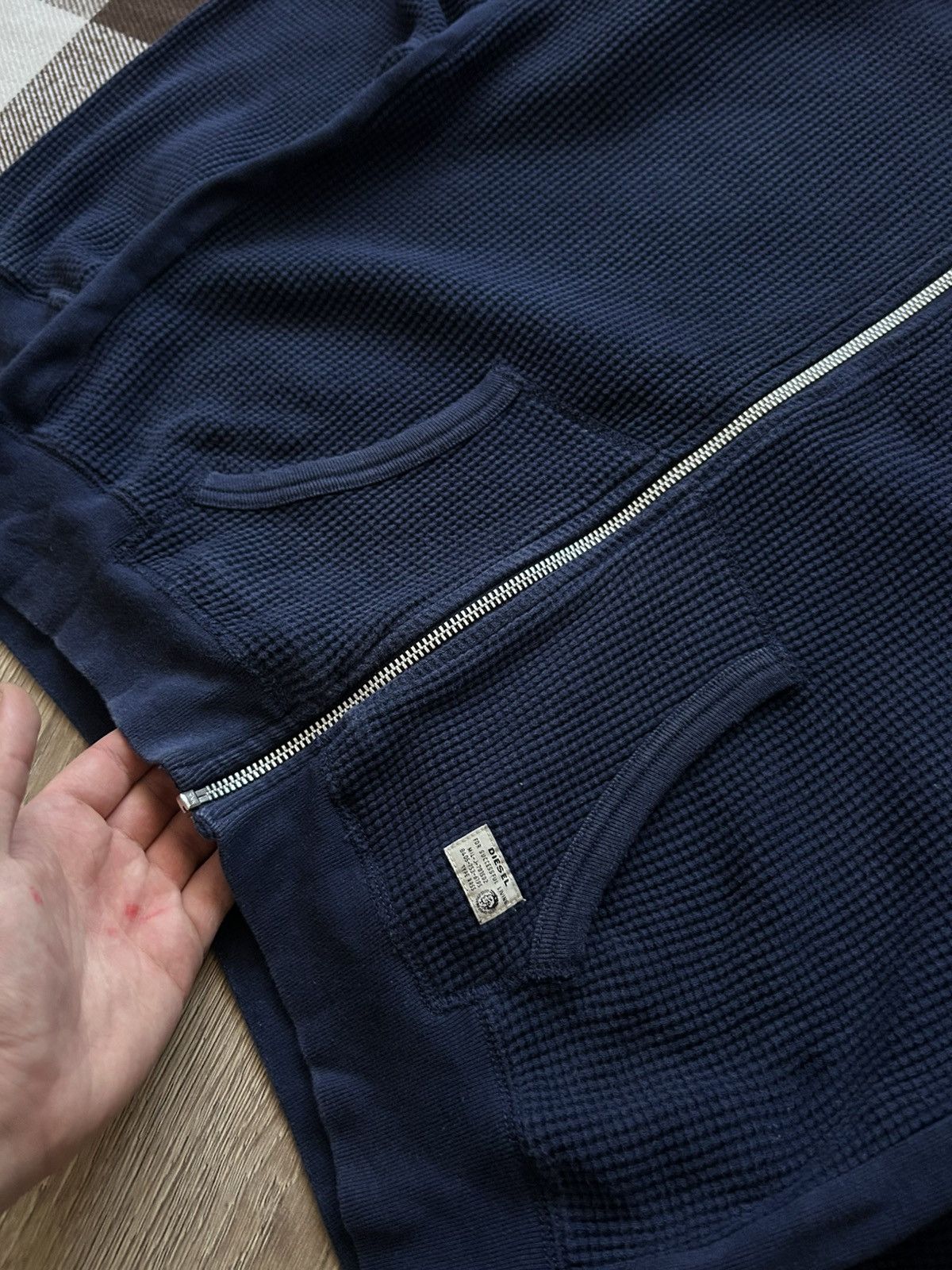 Diesel Diesel blue heavy knit-sweatshirt mens rare hoodies Size US L / EU 52-54 / 3 - 3 Thumbnail