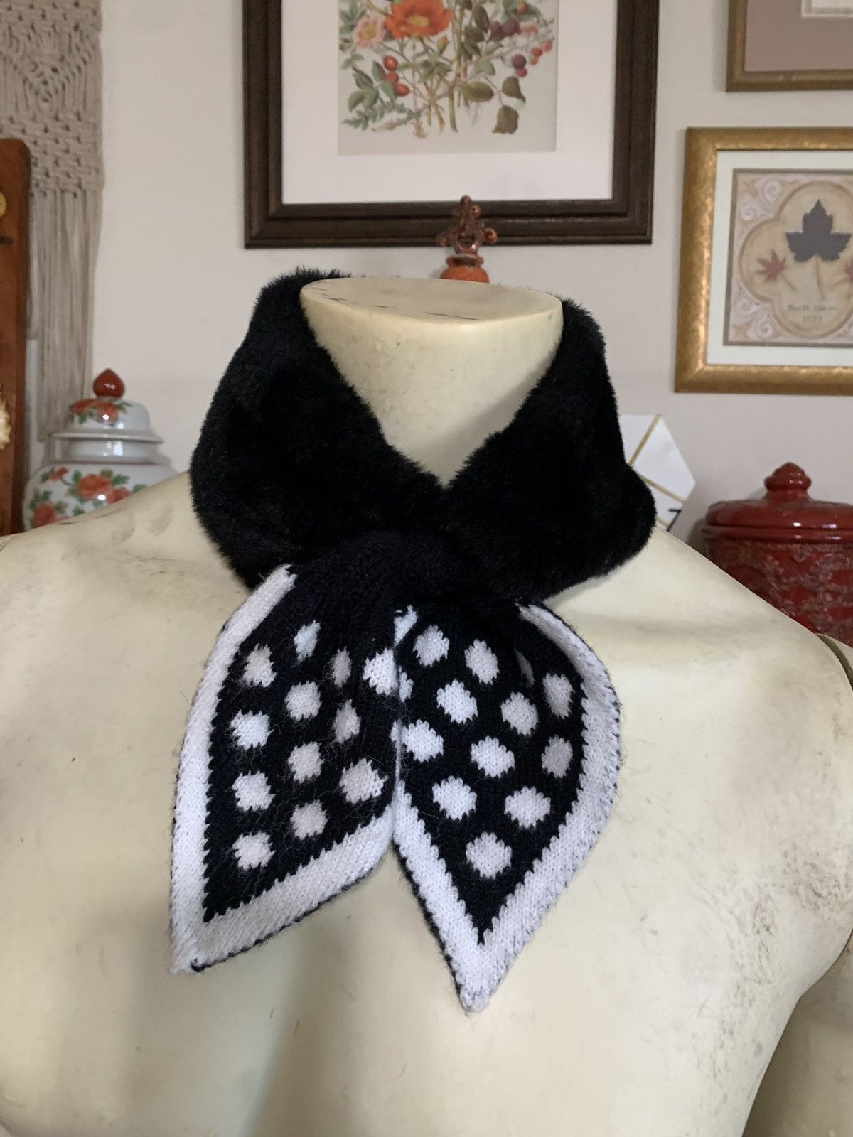 Vintage Faux Fur & Wool Neck warmer Size ONE SIZE - 1 Thumbnail