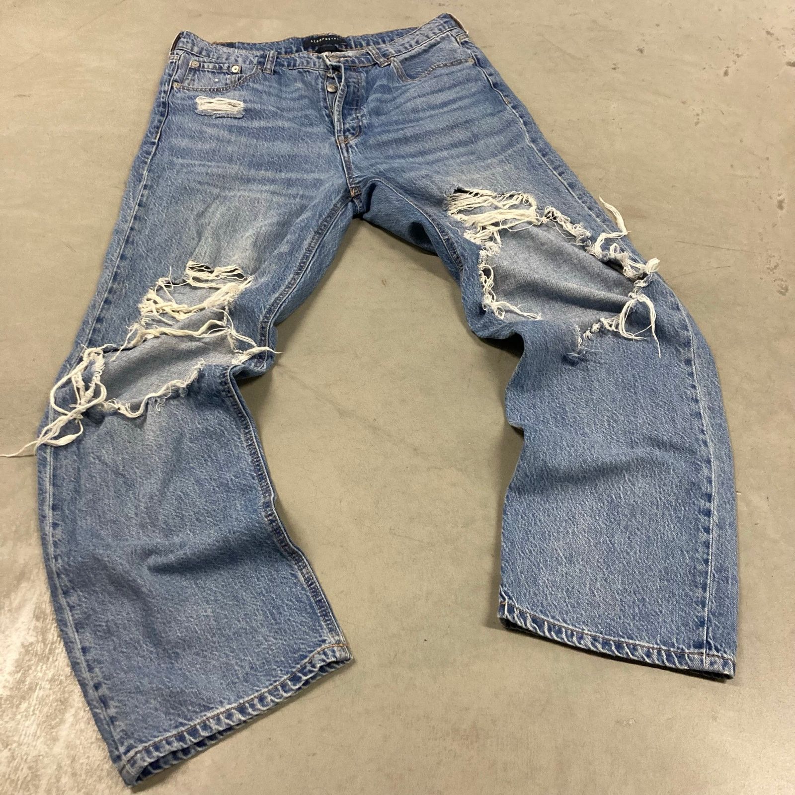 Aeropostale × Vintage Baggy Y2K Aeropostale Jeans 33x29 Size US 33 - 1 Thumbnail