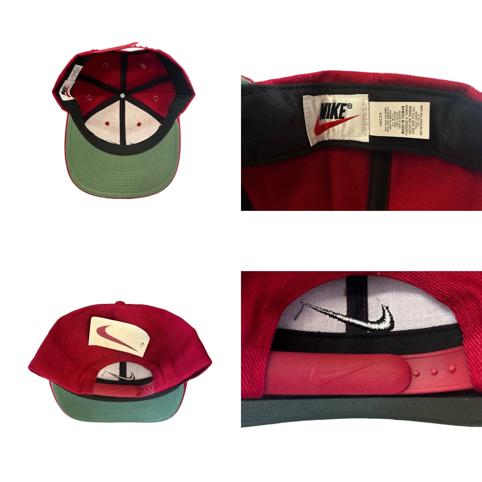 Nike VINTAGE Nike Hat Snapback Canvas Red 90s NWT Deadstock OSFA Men One Size White Tag Cap Fans Mens Size ONE SIZE - 8 Thumbnail
