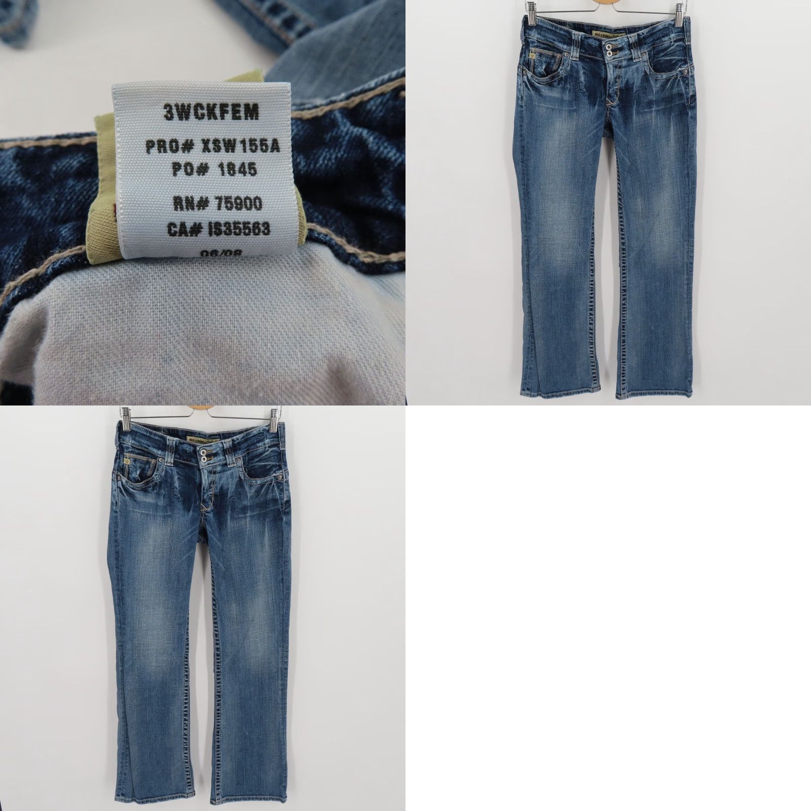Denime Big Star Casey K Low Rise Distressed Stonewash Denim Blue Jeans Pants Women 28 Regular 5-Pocket Design Bootscut Size 28" / US 6 / IT 42 - 9 Thumbnail