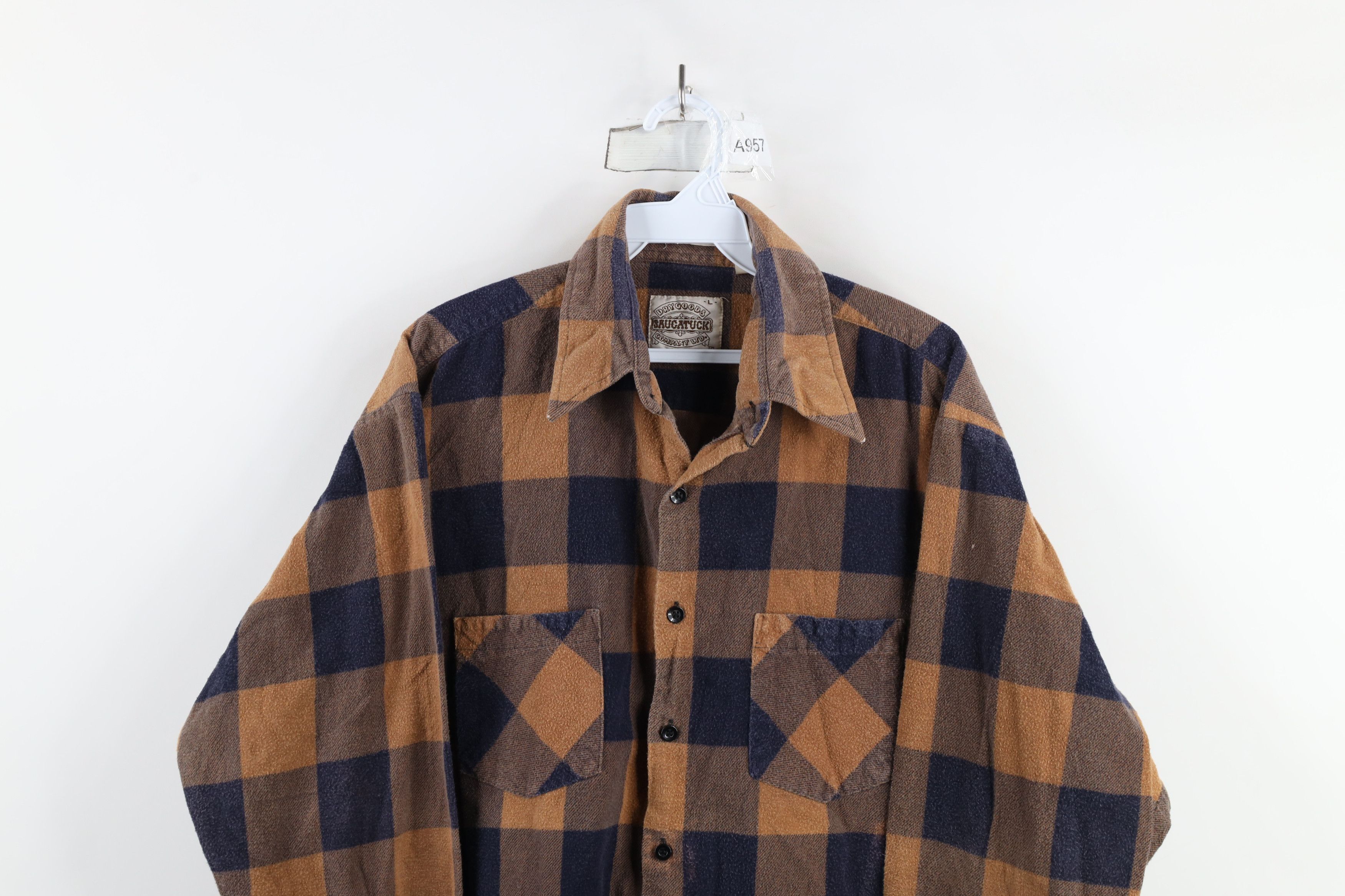 Vintage Vintage 90s Streetwear Flannel Collared Button Shirt Plaid Size US L / EU 52-54 / 3 - 2 Thumbnail