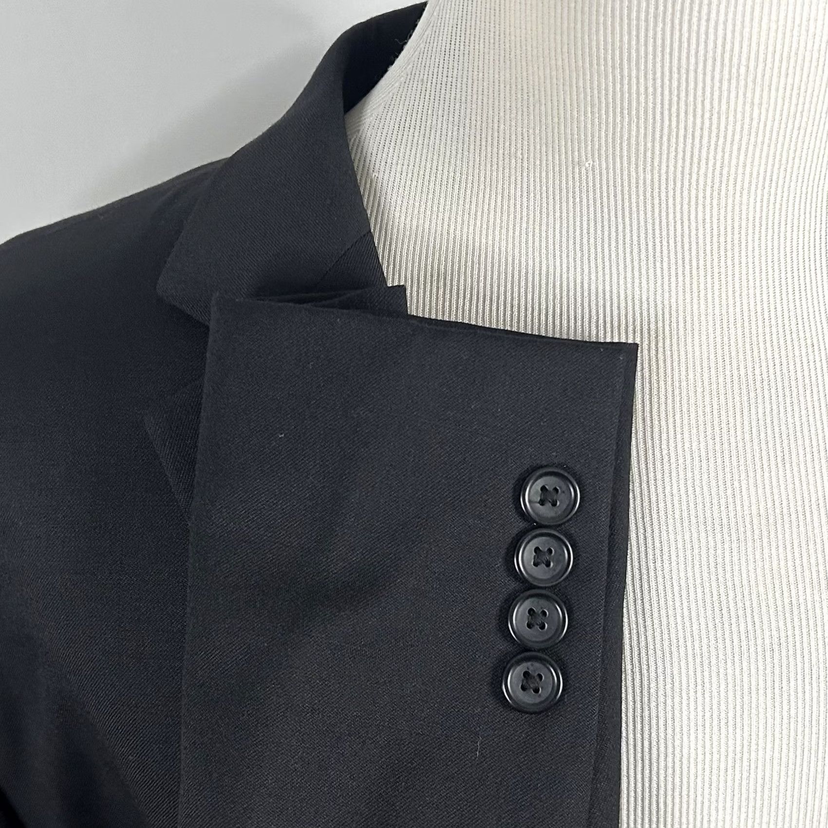 Vintage Joseph & Feiss 54R Sport Coat 100% Wool All Black Two Button Lined Formal Jacket/Coat Size US XS / EU 42 / 0 - 5 Thumbnail