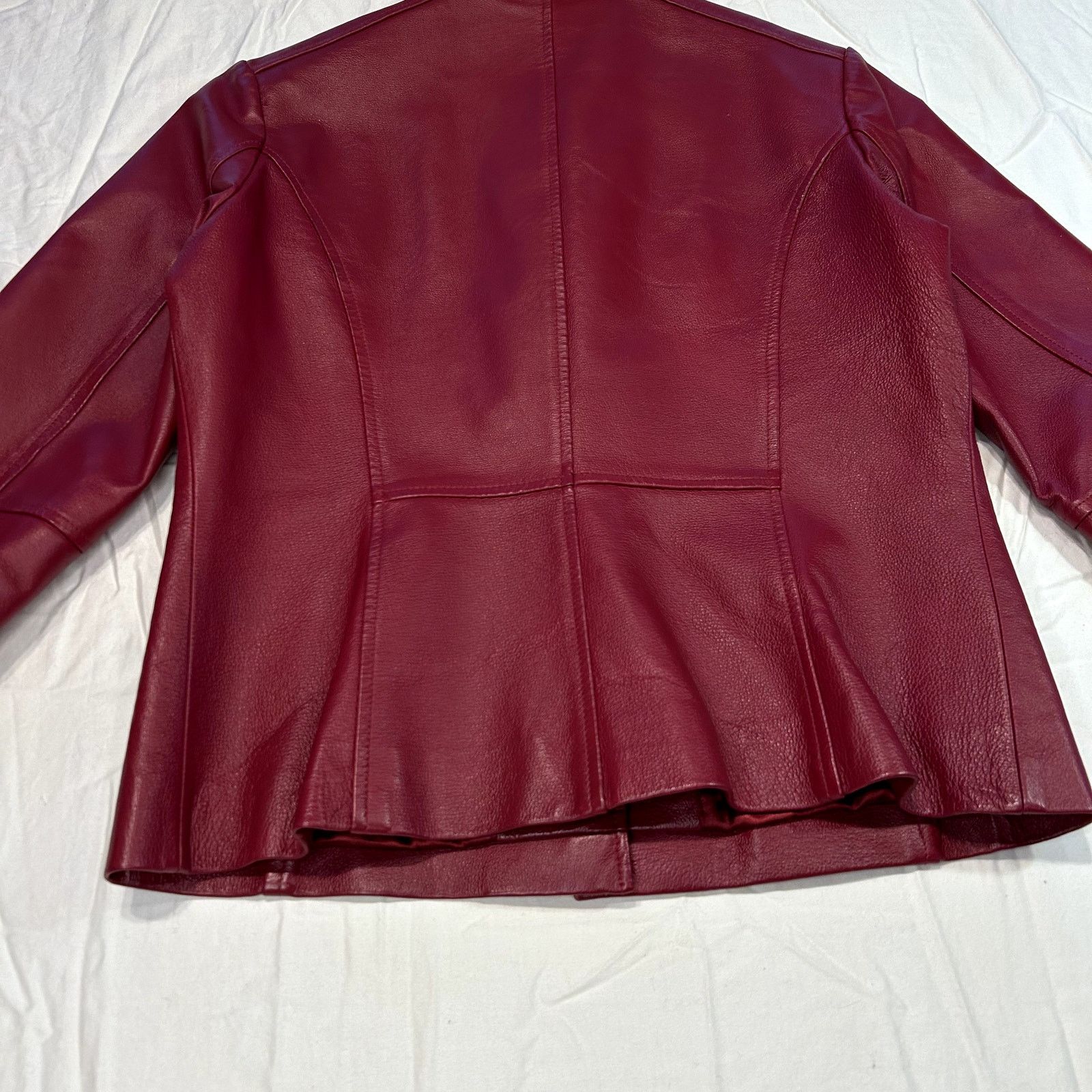 Anthropologie Chadwick's Red Leather Button Up Collared Jacket Size M Size M / US 6-8 / IT 42-44 - 7 Thumbnail