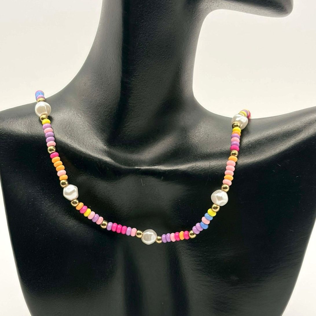 Other Pink & Orange Beaded Necklace Size ONE SIZE - 1 Thumbnail