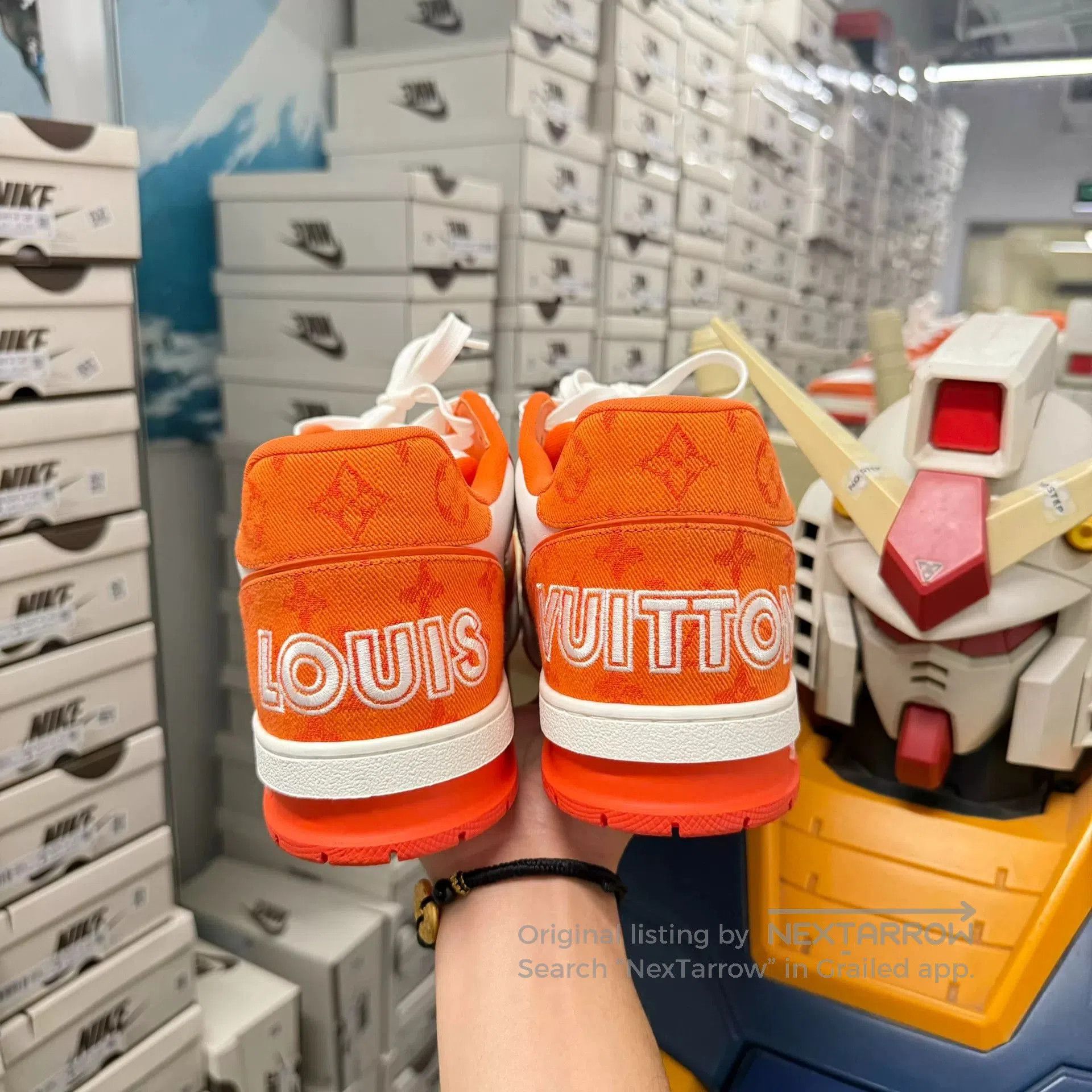 Louis Vuitton Louis Vuitton LV Trainer Velcro White Orange. Size US 10 / EU 43 - 3 Thumbnail