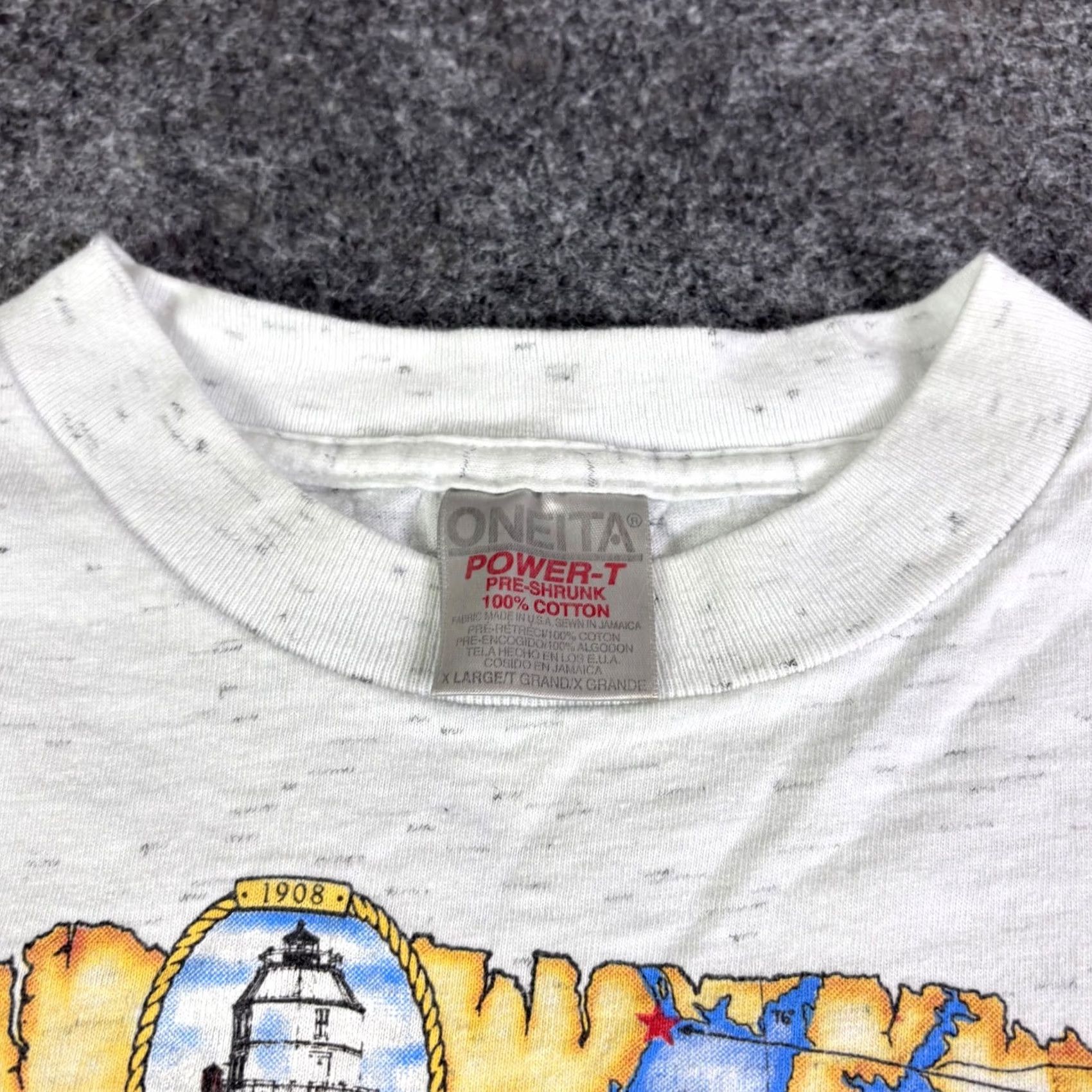 Vintage VINTAGE 1995 Lighthouses of the Chesapeake Maryland T-Shirt Oneita XL Gray 90s Size US XL / EU 56 / 4 - 5 Thumbnail