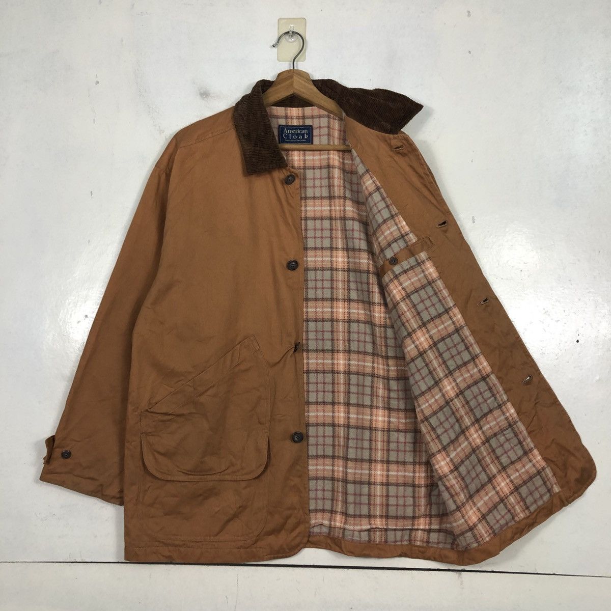 Japanese Brand 📌Vintage Chore Jacket American Cloak Blanket Tartan Check Size US L / EU 52-54 / 3 - 14 Thumbnail