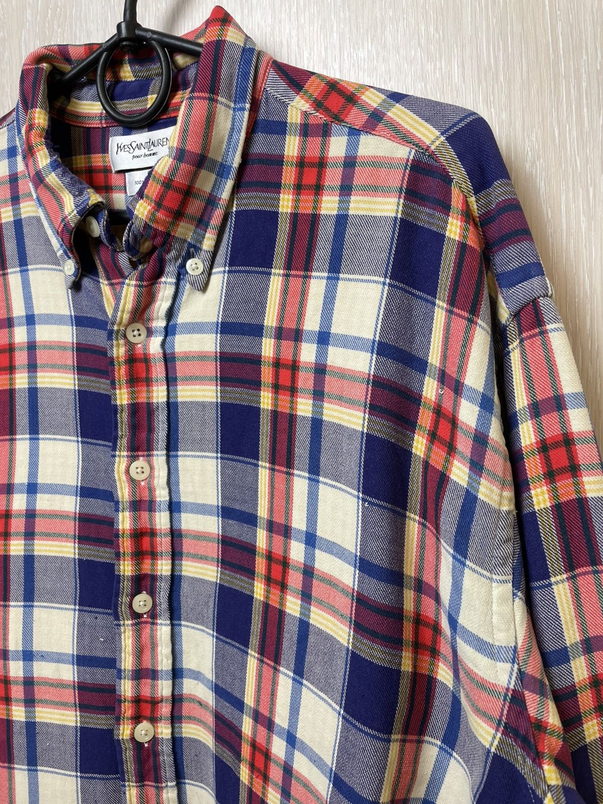 Yves Saint Laurent Vintage Ysl Yves Saint Laurent Flannel Shirt Size US L / EU 52-54 / 3 - 3 Thumbnail