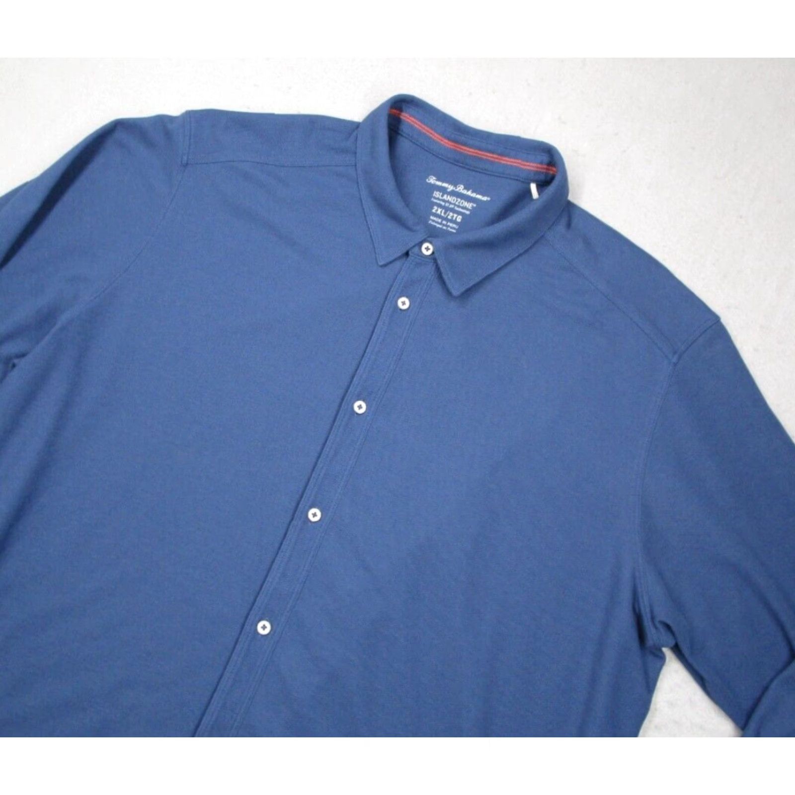 Tommy Bahama Tommy Bahama Shirt Mens 2XL XXL Blue Button Up Island Zone Pima Cotton Marlin Size US XXL / EU 58 / 5 - 2 Thumbnail