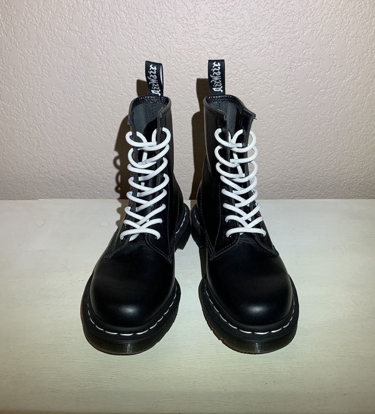 Dr. Martens Dr. Martens black leather 8 Hole Boots White Stitching sz 6 Size US 6 / IT 36 - 2 Thumbnail