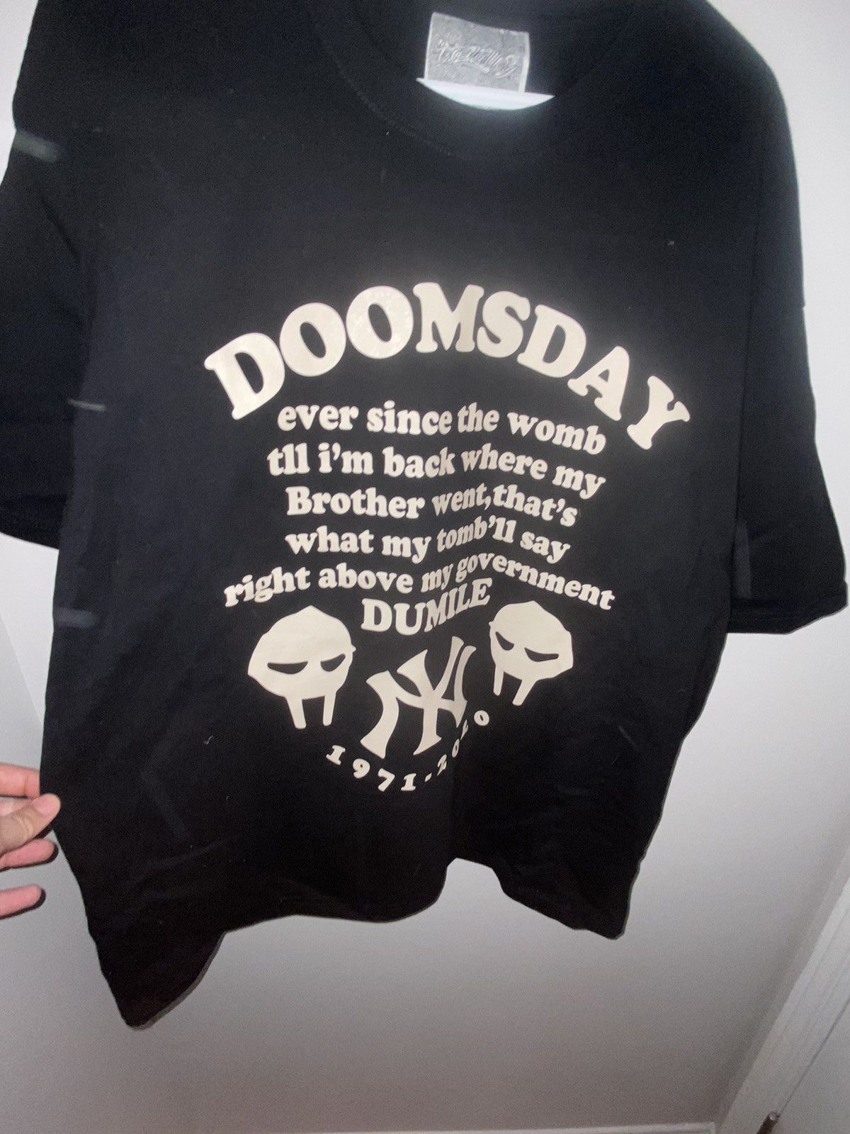 image of Vintage Mf Doom X Ny Yankees Tee in Black, Men's (Size XL)