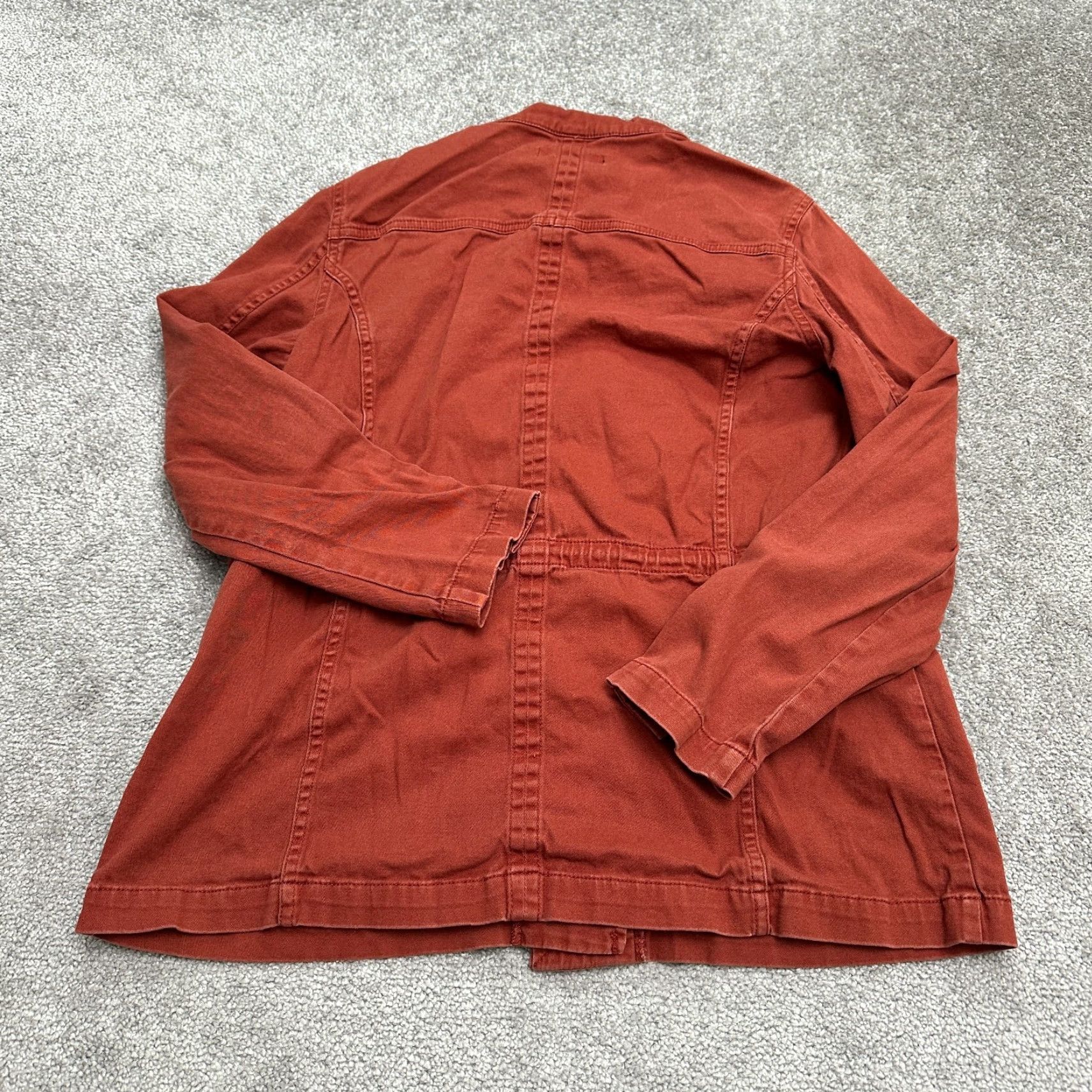 Vintage Chadwicks Utility Jacket Womens Medium Orange Cotton Casual Outdoor Long Sleeve Size M / US 6-8 / IT 42-44 - 2 Thumbnail