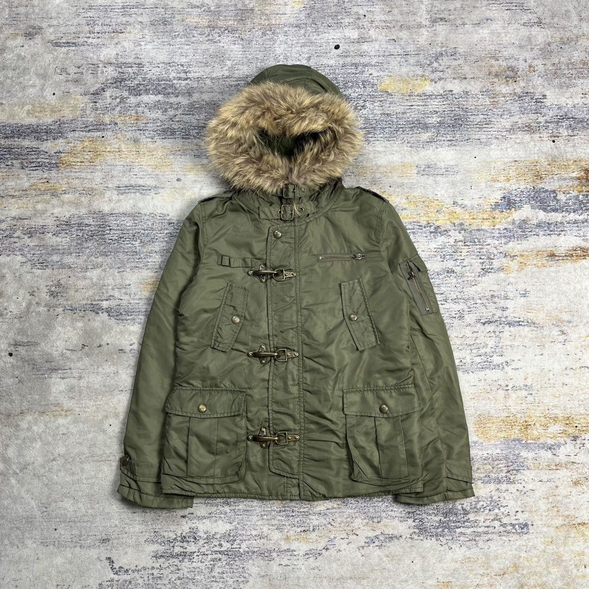 Le Grande Bleu (L.G.B.) Sly fur hoodie multi pocket clasp fireman jacket Size US M / EU 48-50 / 2 - 1 Thumbnail