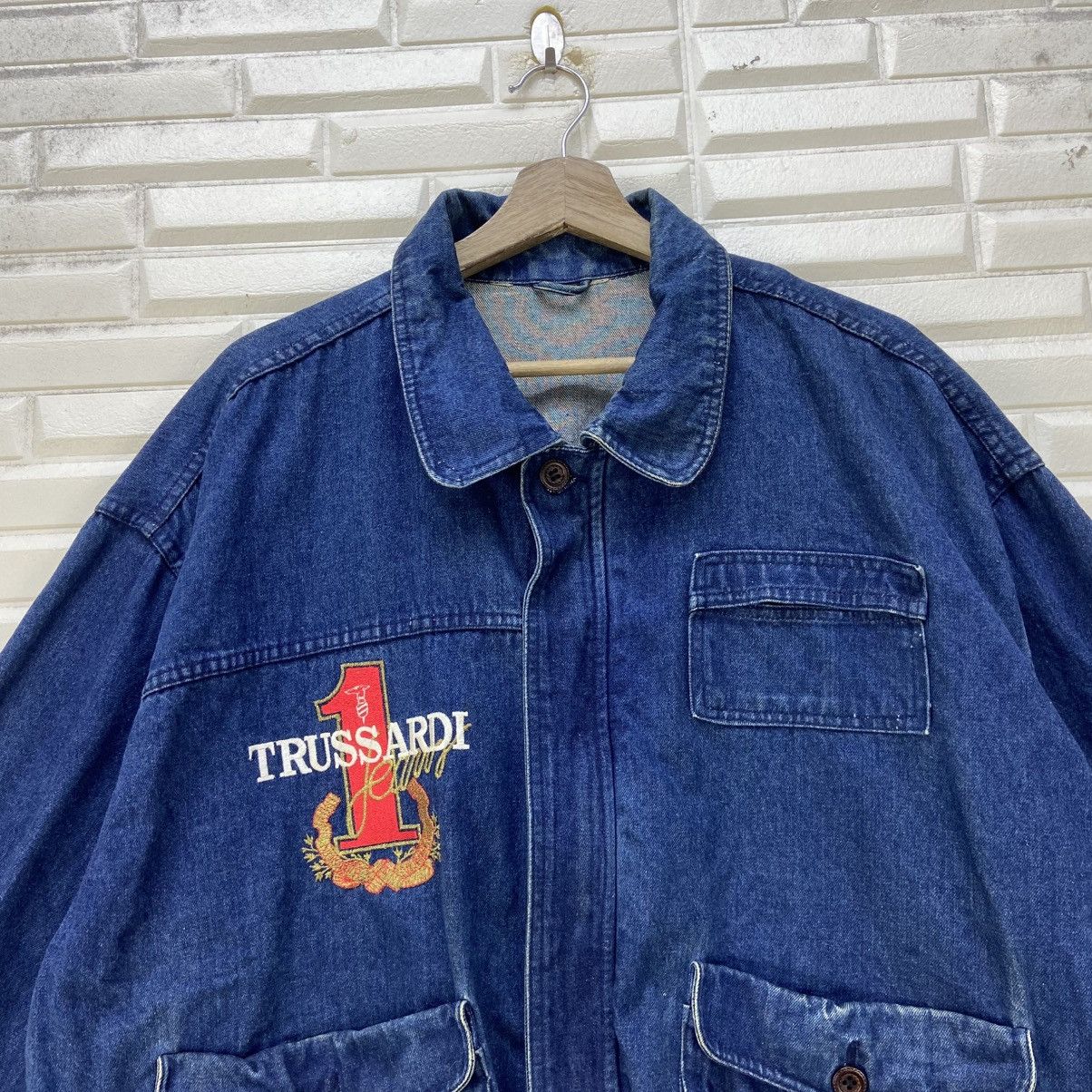 Trussardi Vintage Trussardi Oversize Loose Bomber Style Denim Jacket Size US S / EU 44-46 / 1 - 8 Thumbnail