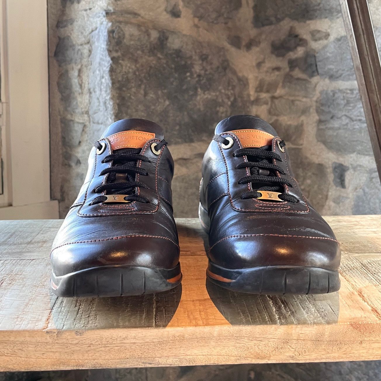 Louis Vuitton Louis Vuitton Chocolate Brown Leather Low-top Sneakers Size US 8 / EU 41 - 3 Thumbnail