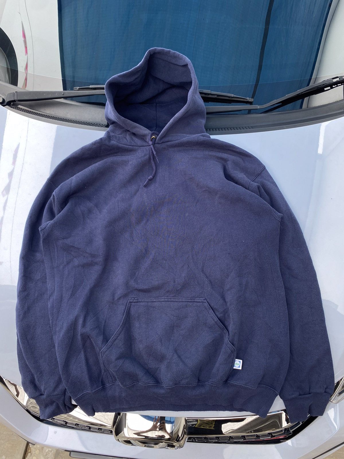 Vintage Vintage 90s discus athletic hoodie navy made in usa Size US L / EU 52-54 / 3 - 1 Thumbnail