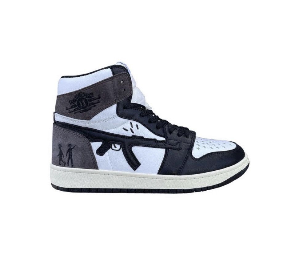 Lost Boys Black & Brown Ak47 Sneaker High Top Shoes