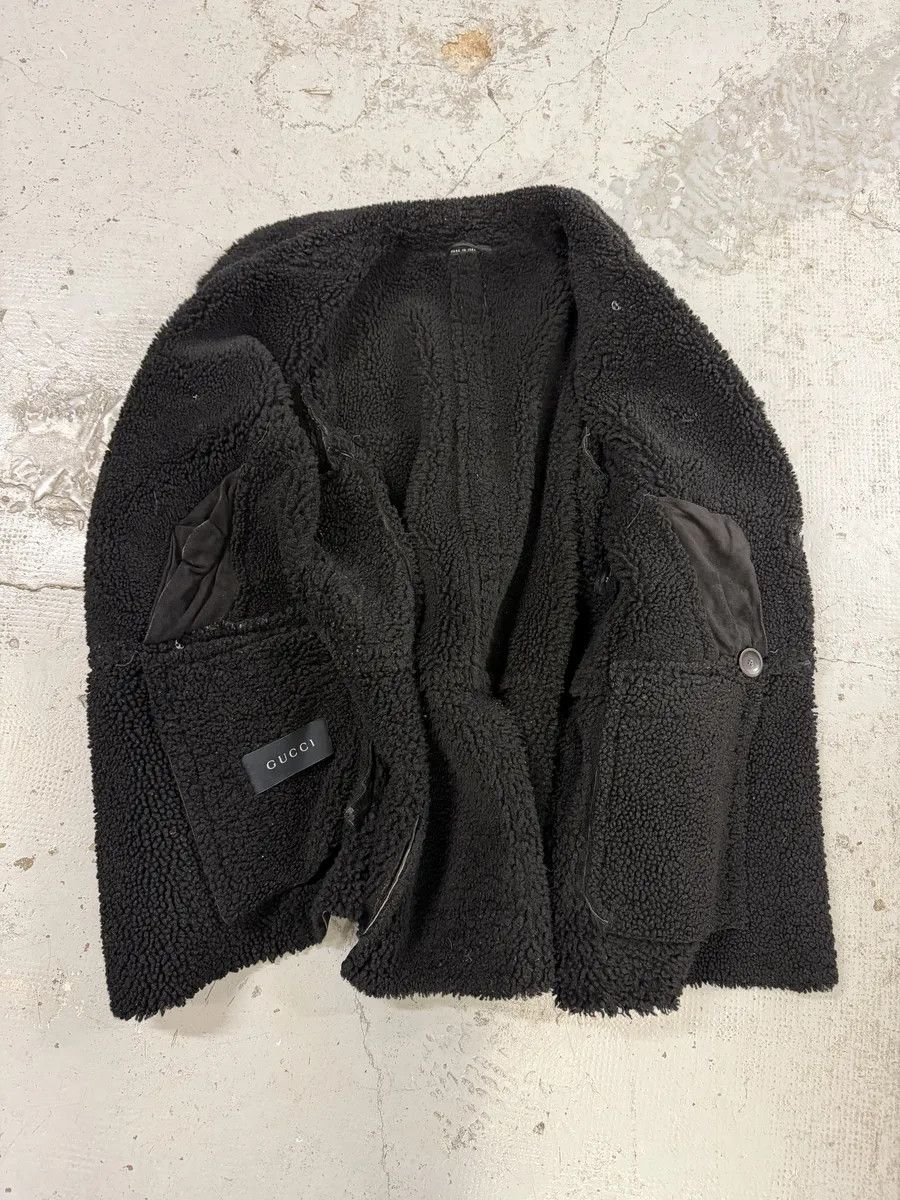 Gucci AW2004 Gucci Black Faded Shearling Leather Jacket by Tom Ford Size US L / EU 52-54 / 3 - 8 Thumbnail