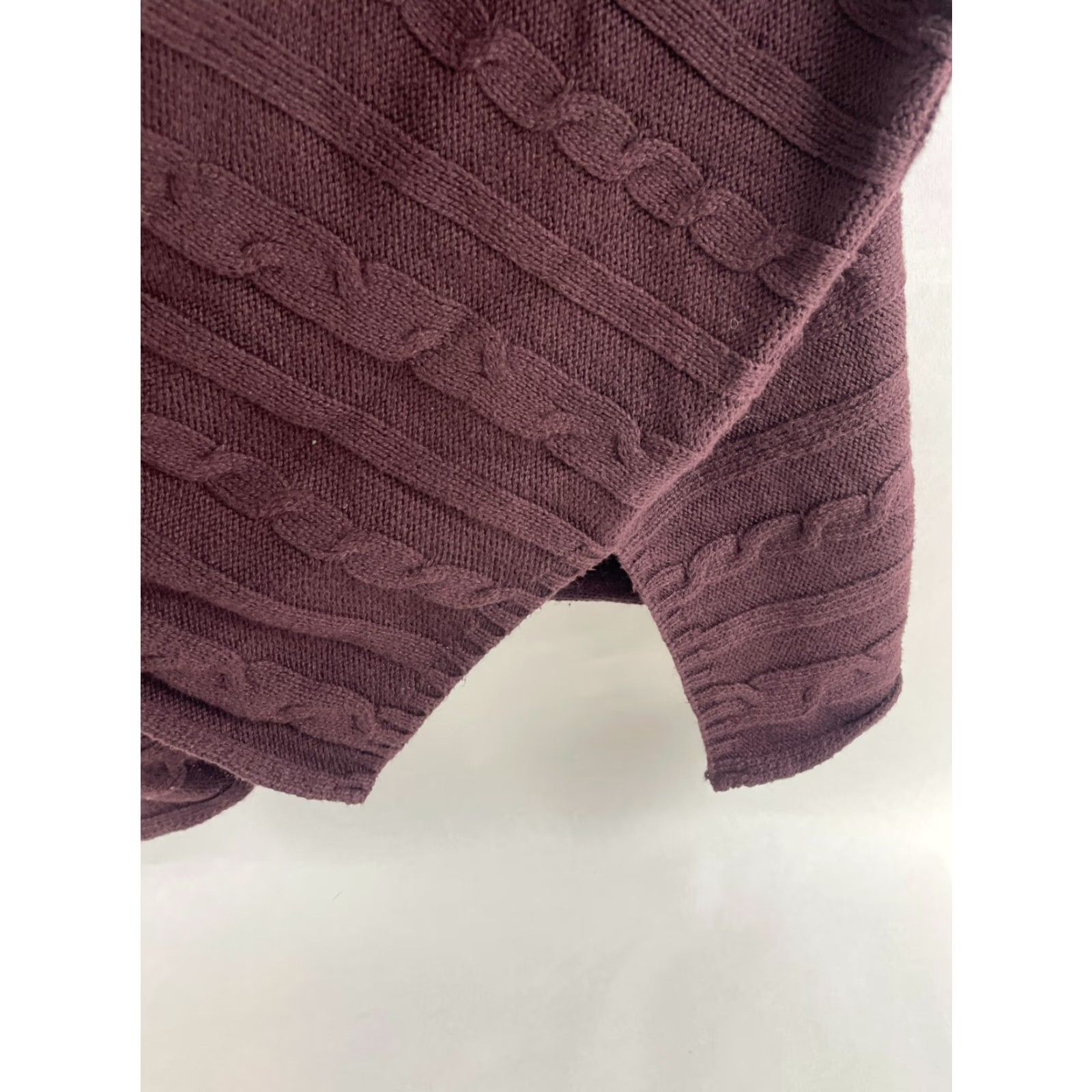Old Navy Old Navy Sweater Women Pullover Cable-Knit Faux Poncho Dark Purple M-L, Purple, Regular, Knit, Sweater, Pullover, Women, Vintage: No Size M / US 6-8 / IT 42-44 - 3 Thumbnail