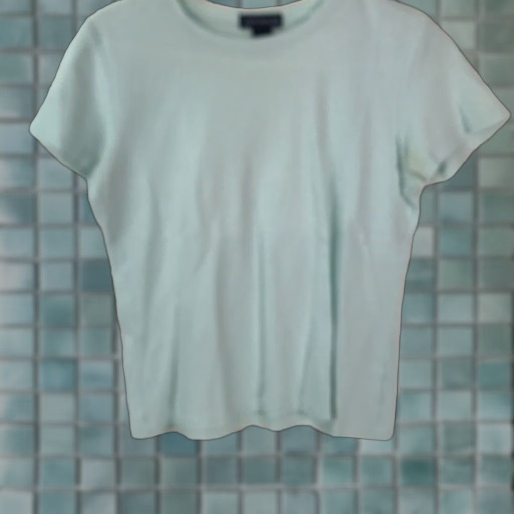 Ann Taylor VINTAGE? No. Ann Taylor Shirt Womens Short Sleeve Pullover Sky Blue T Shirt Top M Blue 100% Cotton Casual Classic 21 in 19 in Mens? Wait. Size M / US 6-8 / IT 42-44 - 1 Thumbnail