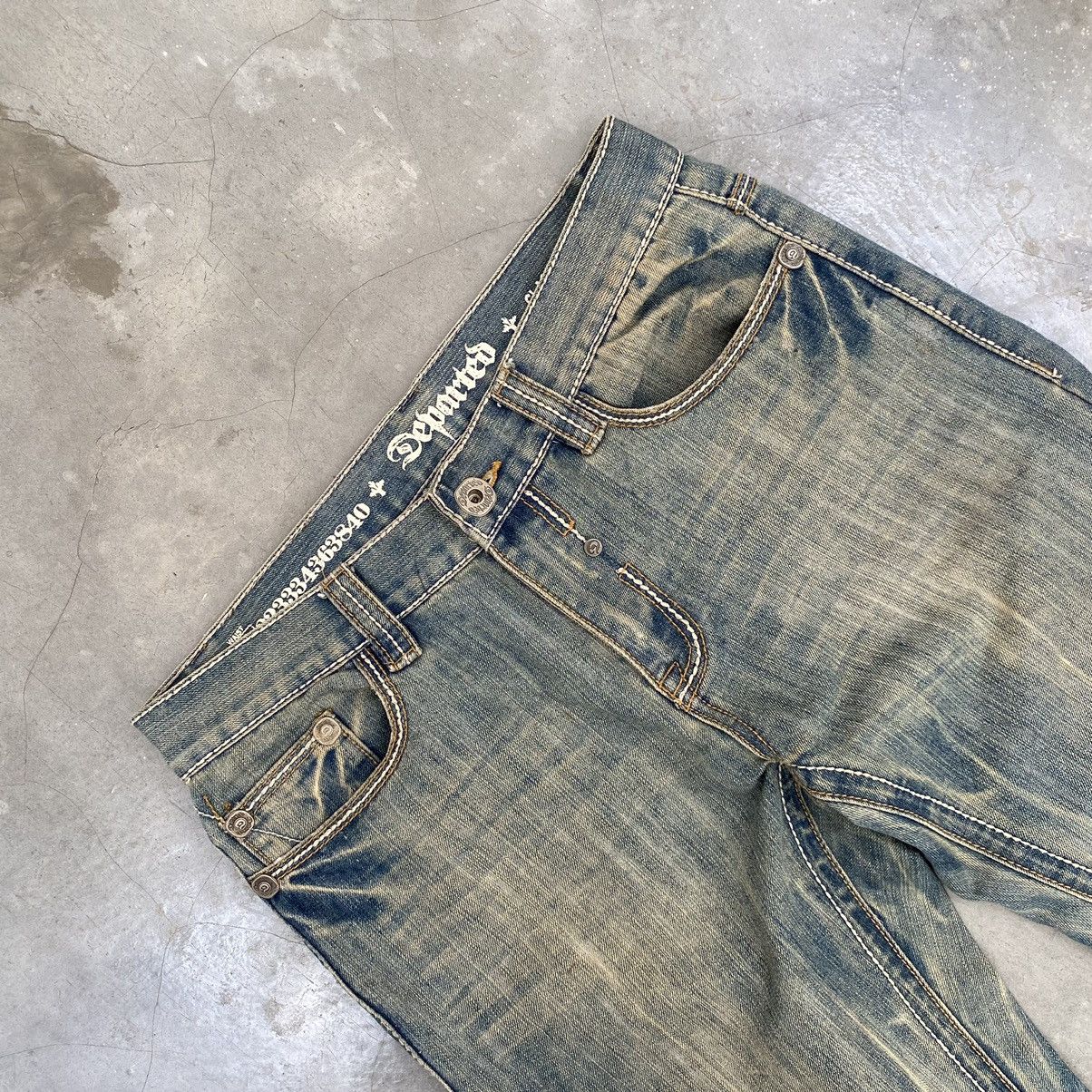 Le Grande Bleu (L.G.B.) VINTAGE DEPARTED LA NATURALLY DISTRESSED JEANS Size US 31 - 5 Thumbnail