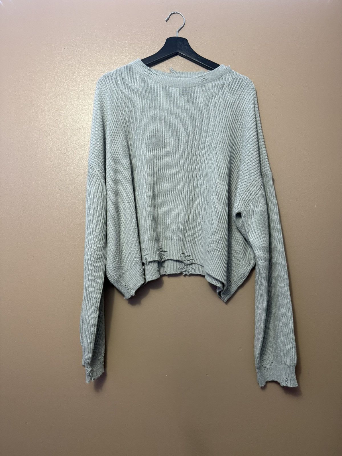 Japanese Brand KraftWork Distressed Knit Grey Size 2 Size US M / EU 48-50 / 2 - 1 Thumbnail
