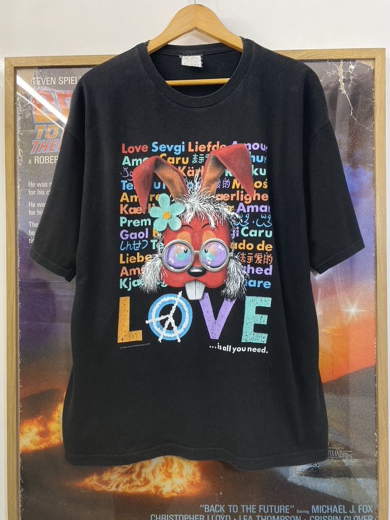 Vintage 1992 Vintage Magic Roundabout Dylan Rabbit Love Tee Size US XL / EU 56 / 4 - 1 Thumbnail